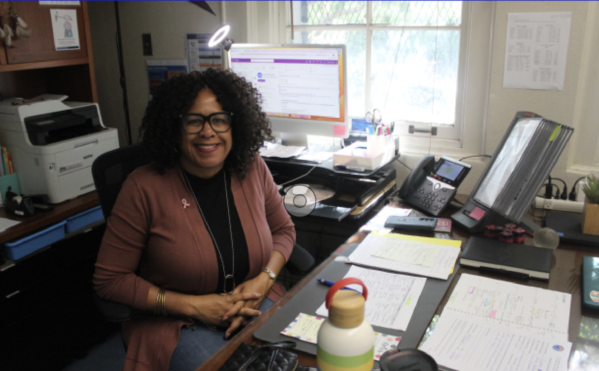 Ms. Shelton in her office.